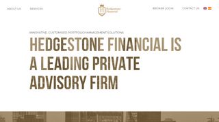
                            2. Hedgestone Financial - A leading private advisory firm