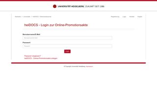 
                            1. heiDOCS - Login zur Online-Promotionsakte