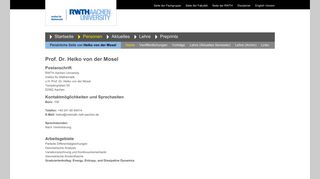 
                            5. Heiko von der Mosel - RWTH Aachen University — Institut für ...