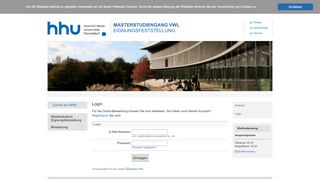 
                            10. Heinrich-Heine-Universität Düsseldorf: Masterstudiengang VWL: Login