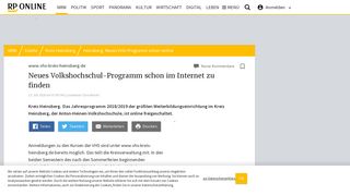 
                            11. Heinsberg: Neues VHS-Programm schon online - RP Online