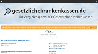 
                            8. HEK - Hanseatische Krankenkasse - Leistungsübersicht und ...