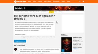 
                            12. Heldenliste wird nicht geladen: Diablo 3 - Spieletipps