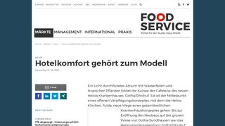 
                            12. Helios: Hotelkomfort gehört zum Modell - Food Service