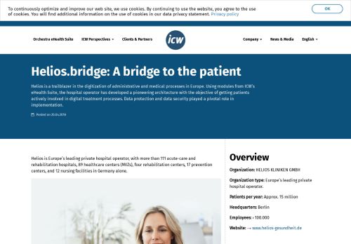 
                            8. Helios.bridge: A bridge to the patient · InterComponentWare AG (ICW)