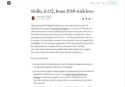 
                            10. Hello, iLO2, from 2018 with love – Oleg Smetanin – Medium