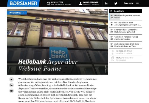 
                            9. Hellobank: Ärger über Website-Panne - DerBörsianer