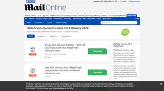 
                            11. HelloFresh promo code - 50% OFF in February - Daily Mail