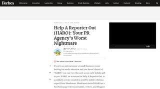 
                            6. Help A Reporter Out (HARO): Your PR Agency's Worst Nightmare