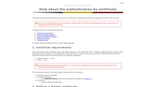 
                            5. Help about the authentication by certificate
