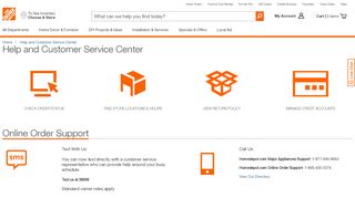 
                            3. Help and Customer Service Center - The Home Depot