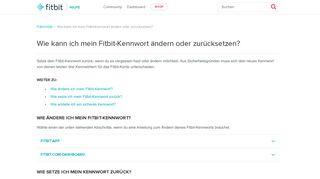 
                            4. Help article: Wie kann ich mein Fitbit-Passwort ändern oder ...