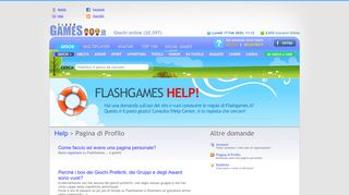 
                            4. Help Center | Pagina di Profilo | Flashgames.it - Giochi online