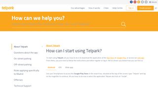 
                            3. Help Centre | How can I start using Telpark? | Telpark