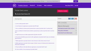 
                            2. Help e assistenza per il Portale Clienti dedicato ... - BT Global Services