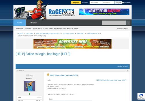 
                            11. [HELP] Failed to login: bad login [HELP] - RaGEZONE - MMO ...