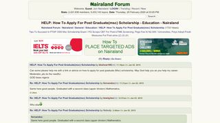 
                            11. HELP: How To Apply For Post Graduate(msc) Scholarship - Education ...