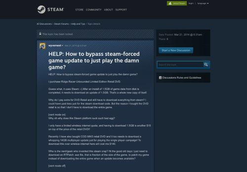
                            5. HELP: How to bypass steam-forced game update to just play the damn ...
