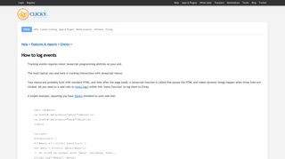 
                            6. Help » How to log events | Clicky