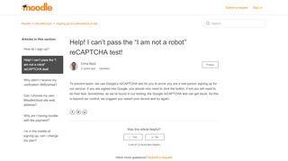 
                            7. Help! I can't pass the “I am not a robot” reCAPTCHA test! – Moodle