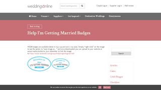
                            3. Help I'm Getting Married Badges | weddingsonline