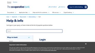 
                            3. Help & info | Login | The Co-operative Bank