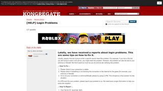 
                            1. [HELP] Login Problems discussion on Kongregate