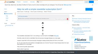 
                            9. Help me with a simple newsletter subscription form? - Stack Overflow