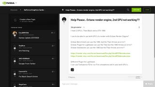 
                            13. Help Please.. Octane render engine, 2nd GPU not working ...