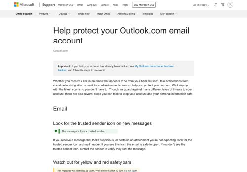 
                            9. Help protect your Outlook.com email account - Outlook - Office Support