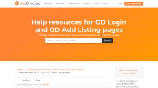 
                            3. Help resources for GD Login and GD Add Listing pages - GeoDirectory