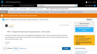 
                            7. HELP - sbcglobal.net login loops to forgot passwor... - AT&T ...