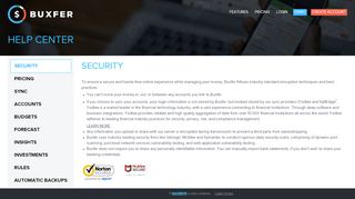 
                            6. Help > Security - Buxfer