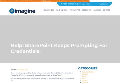
                            12. Help! SharePoint Keeps Prompting For Credentials! - eimagine