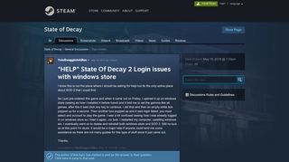 
                            2. *HELP* State Of Decay 2 Login issues with windows store :: State of ...