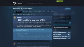 
                            5. HELP!-Unable to sign into WBID :: Batman™: Arkham Origins General ...