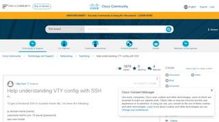 
                            10. Help understanding VTY config with SSH - Cisco Community