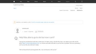 
                            13. Help! Was able to go to site but now i ca… - Apple Community