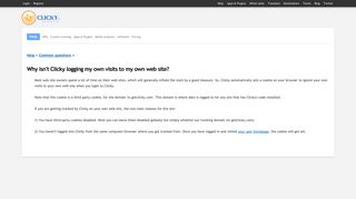 
                            8. Help » Why isn't Clicky logging my own visits to my own web site ...