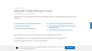 
                            1. Help with 2-Step Verification issues - PlayStation