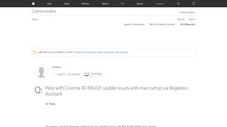 
                            1. Help with Cinema 4D R16.021 update issues… - Apple Community ...