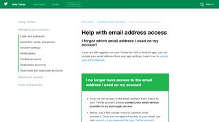 
                            13. Help with email address access - Twitter support