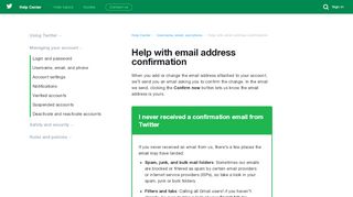 
                            5. Help with email address confirmation - Twitter support