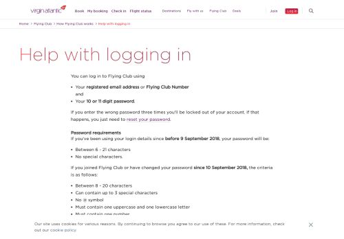 
                            3. Help with logging in | Virgin Atlantic