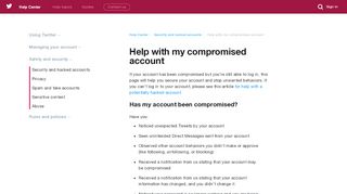 
                            5. Help with my compromised account - Twitter support