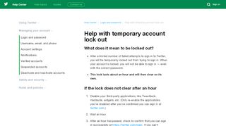 
                            8. Help with temporary account lock out - Twitter support