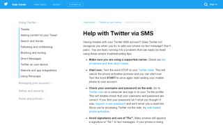 
                            9. Help with Twitter via SMS - Twitter support