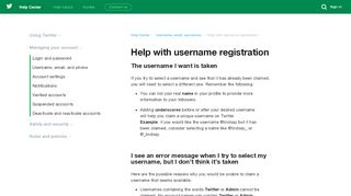 
                            6. Help with username registration - Twitter support