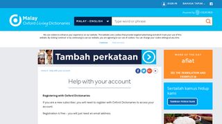 
                            11. Help with your account | Oxford Malay Living Dictionaries