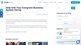 
                            12. Help with Your Evergreen Business System Set Up | Stealth Seminar